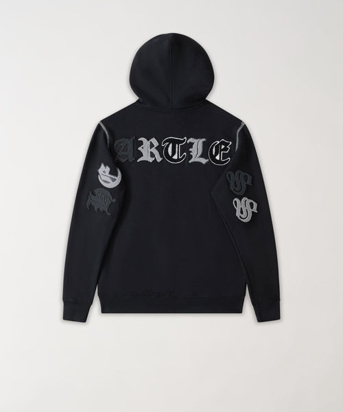 Heartless Chenille Patch Graphic Hoodie - Black